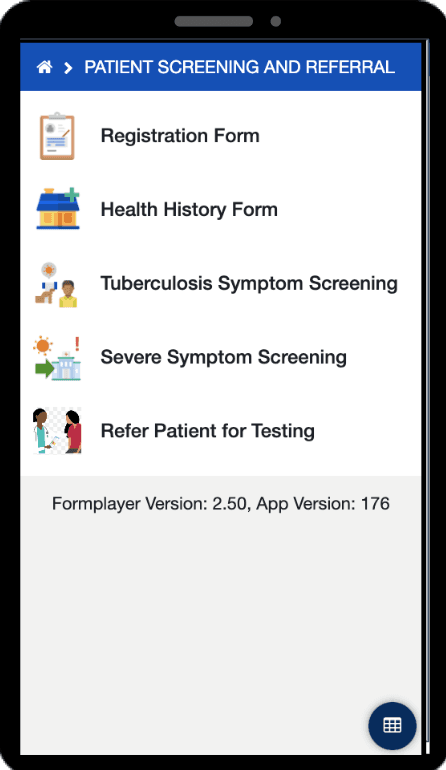 Dimagi TB Screening App Interface