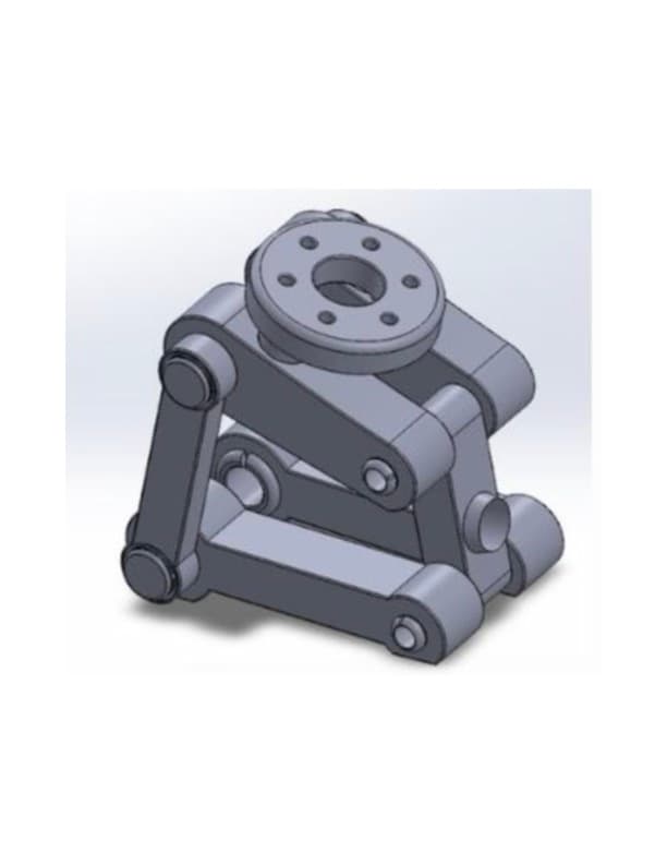 3D CAD design of the four-bar linkage mechanism for pancake flipping